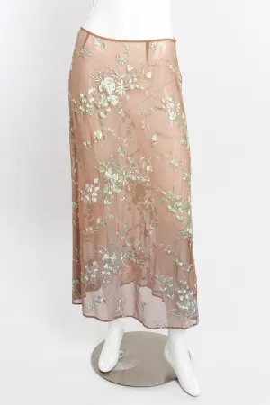 Silk Chiffon Floral Skirt