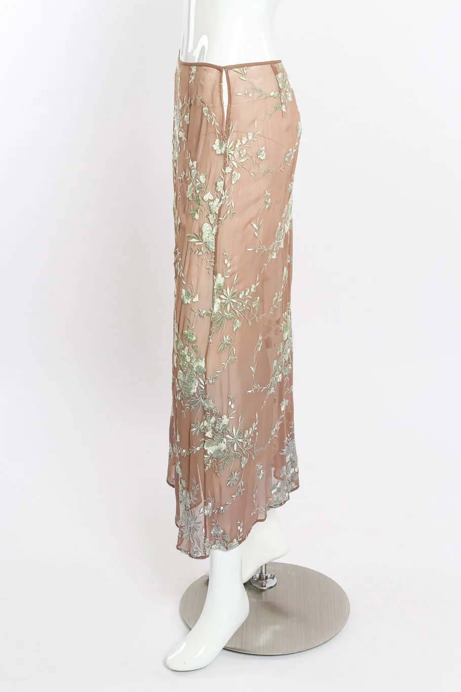 Silk Chiffon Floral Skirt