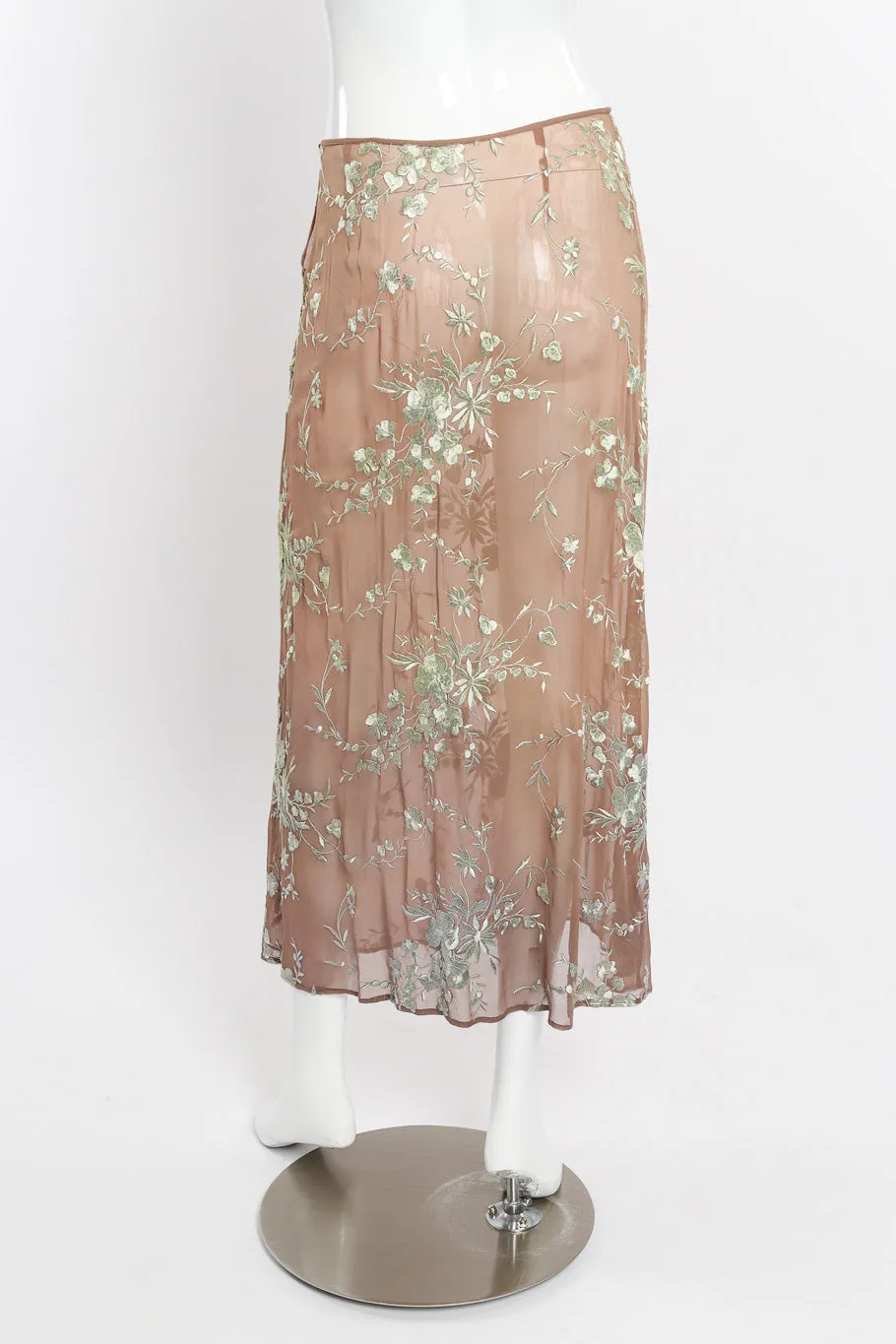 Silk Chiffon Floral Skirt