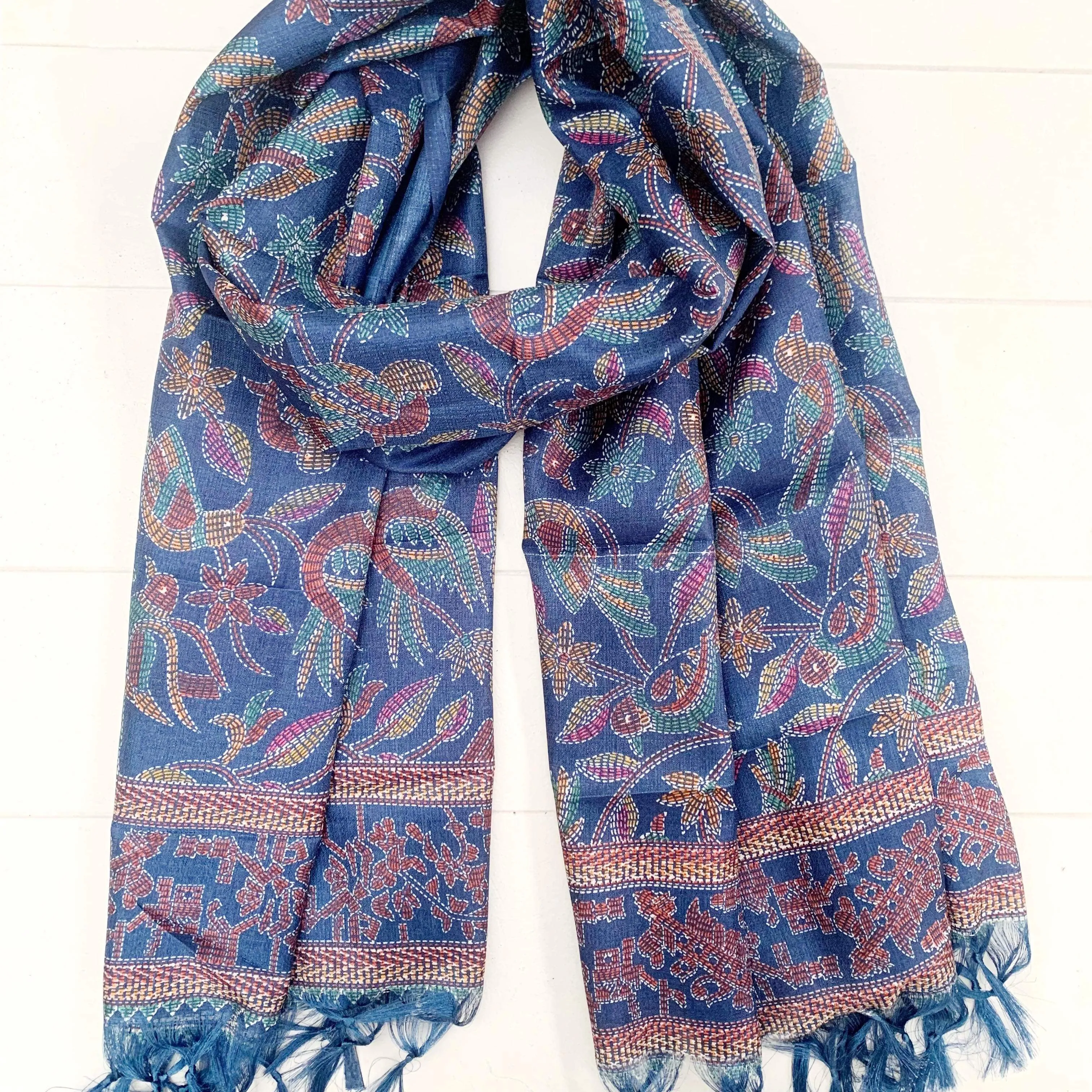 SILK FRINGED SARONG/ SCARF 100x180CM