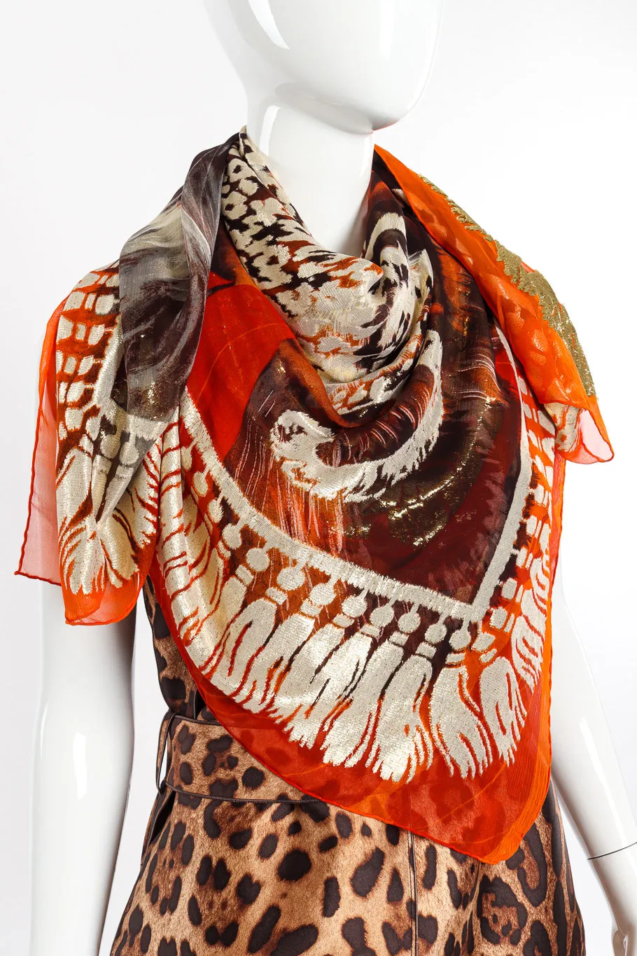 Silk Lamé Tiger Scarf