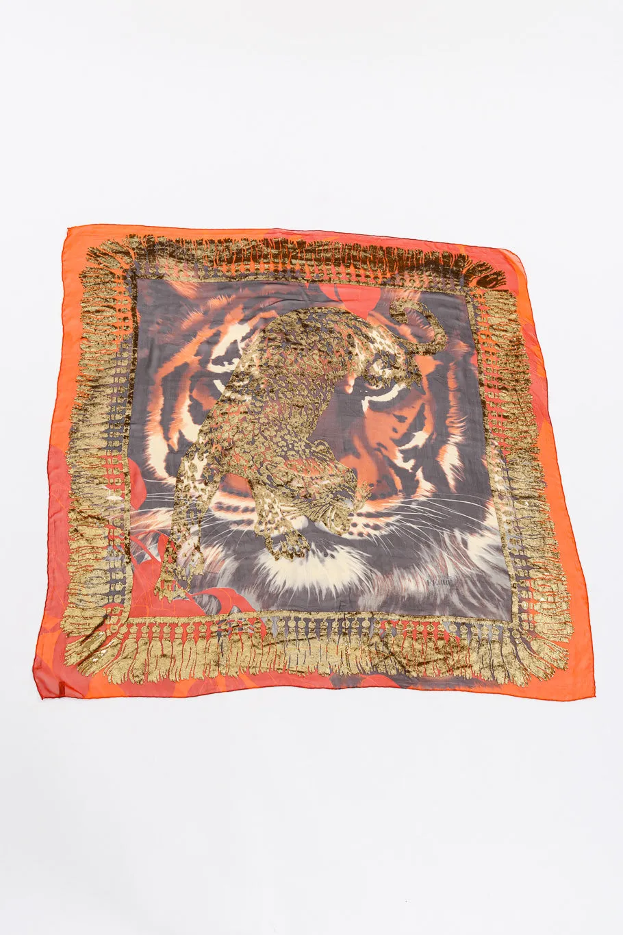 Silk Lamé Tiger Scarf