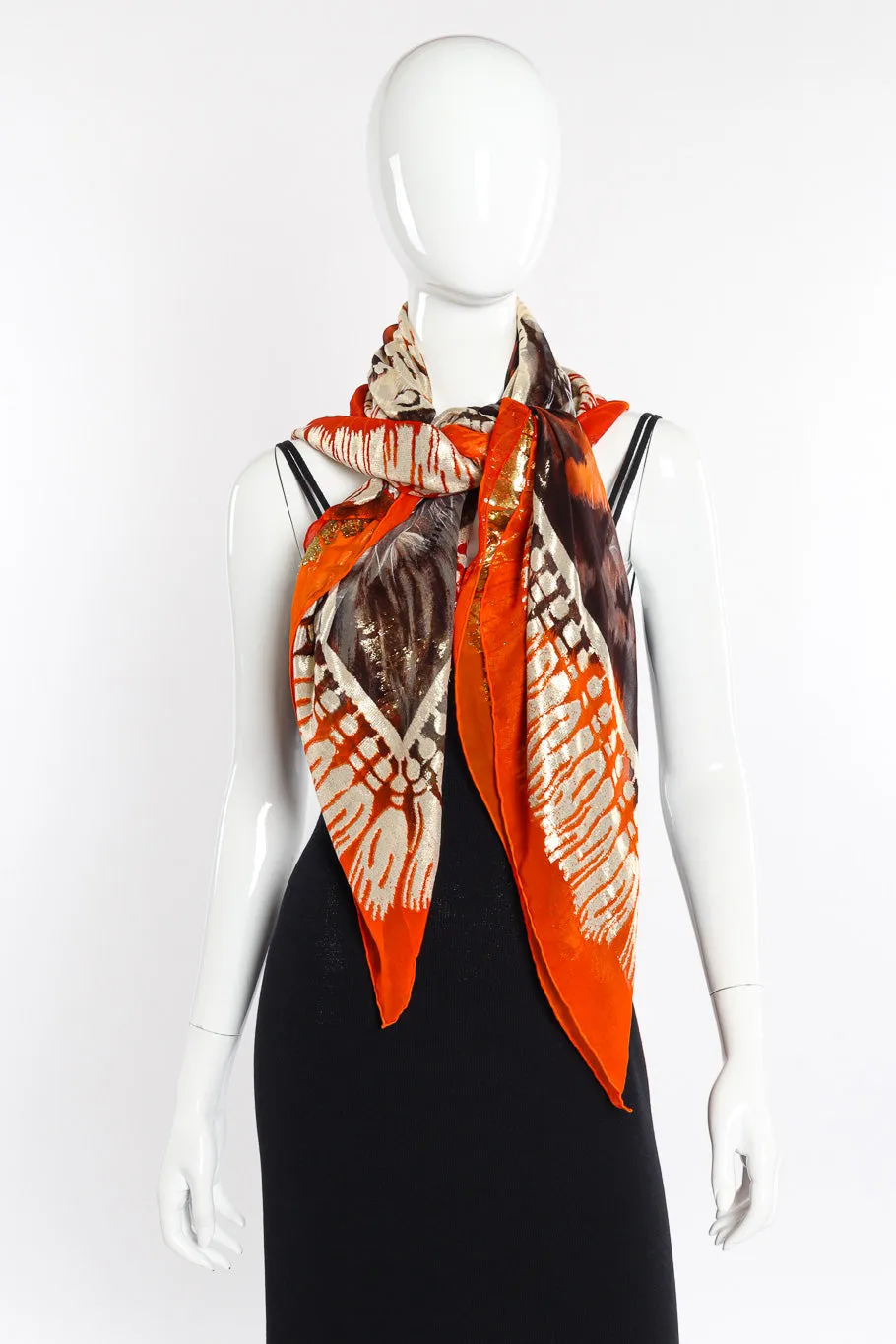 Silk Lamé Tiger Scarf