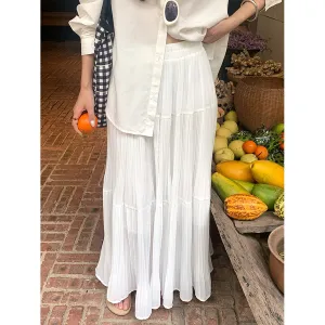 Silk pleated skirt