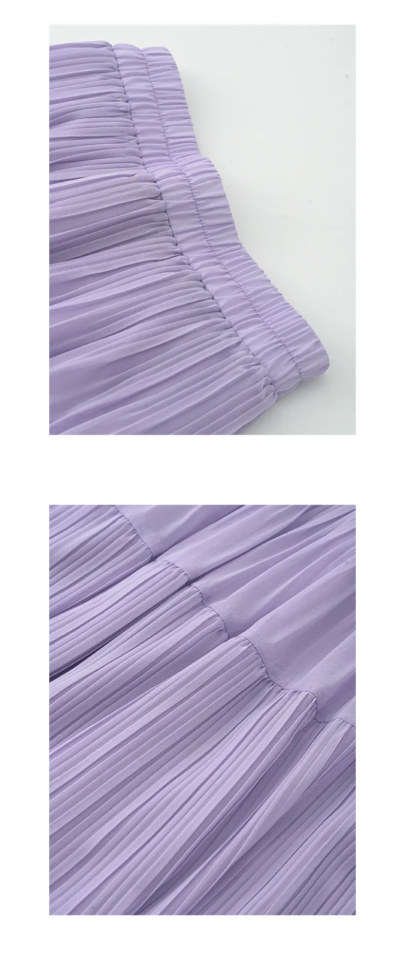 Silk pleated skirt