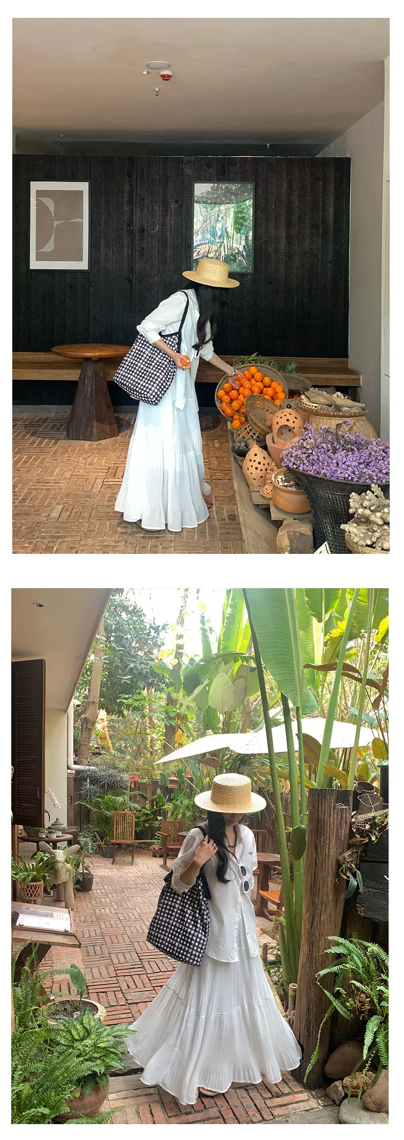 Silk pleated skirt