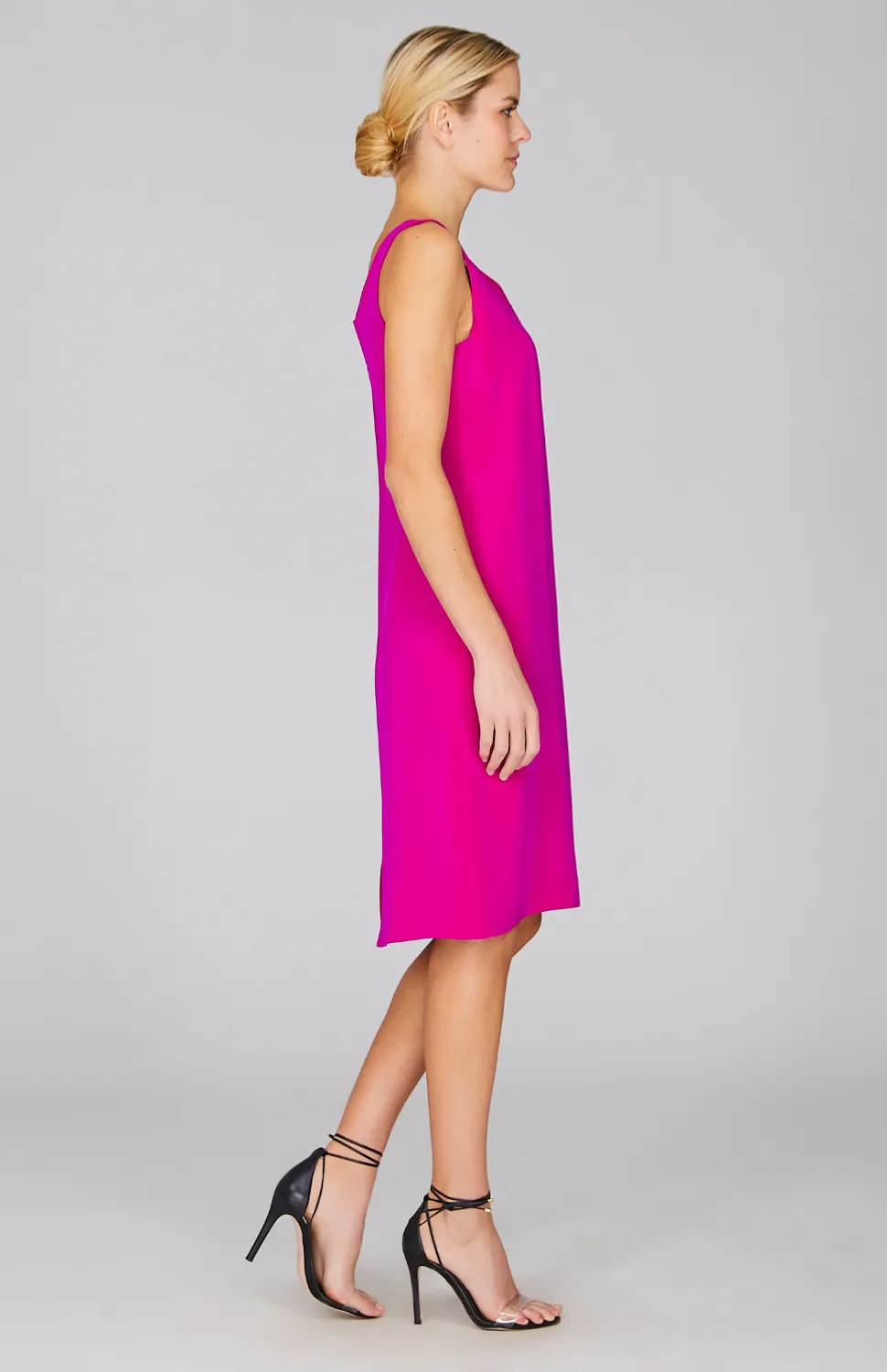 Silk Scoop Neck Sheath Dress