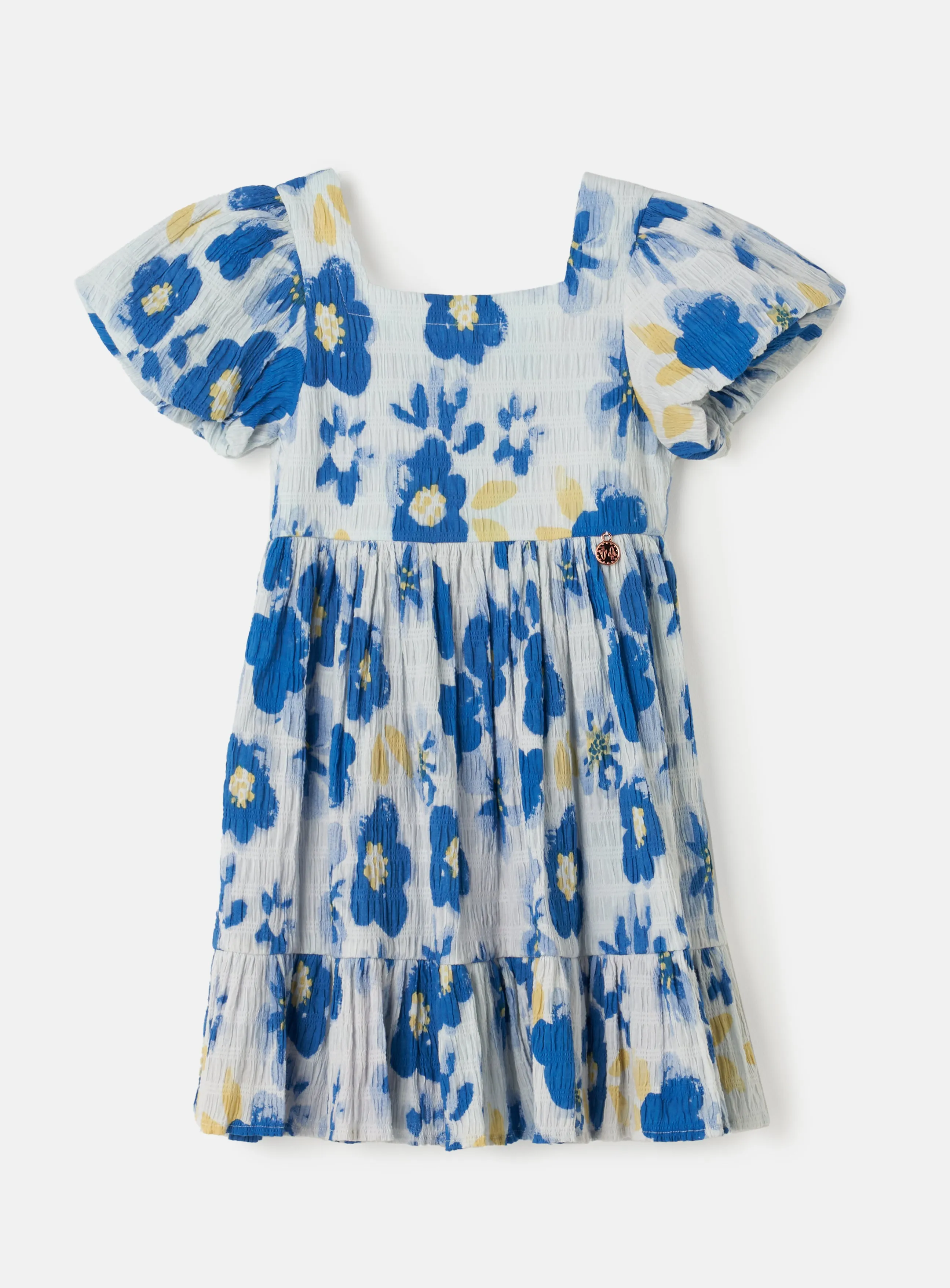 Simone Printed Seersucker Dress