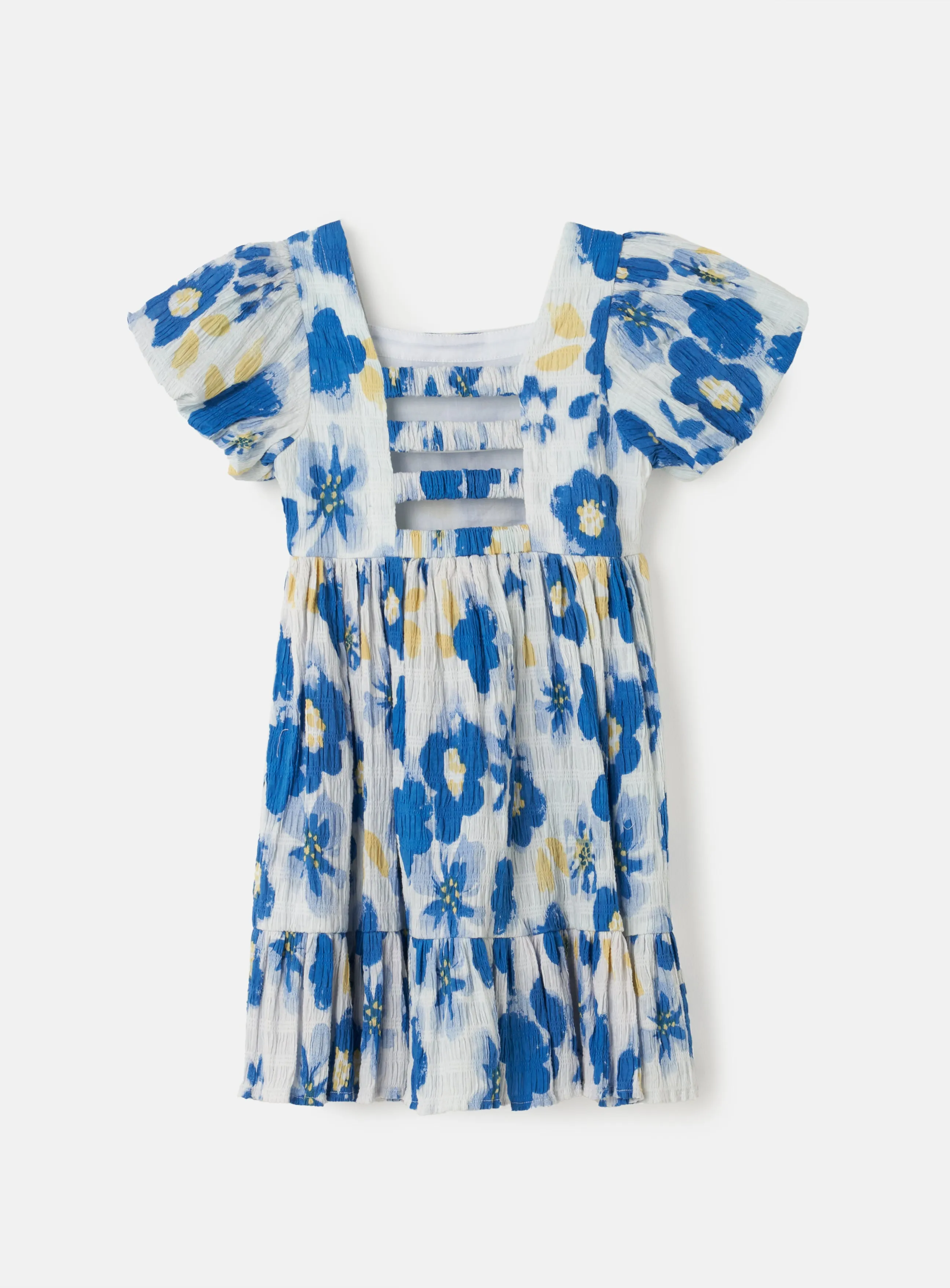 Simone Printed Seersucker Dress