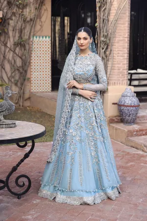 Sky Blue Lehenga Choli Pakistani Wedding Dresses