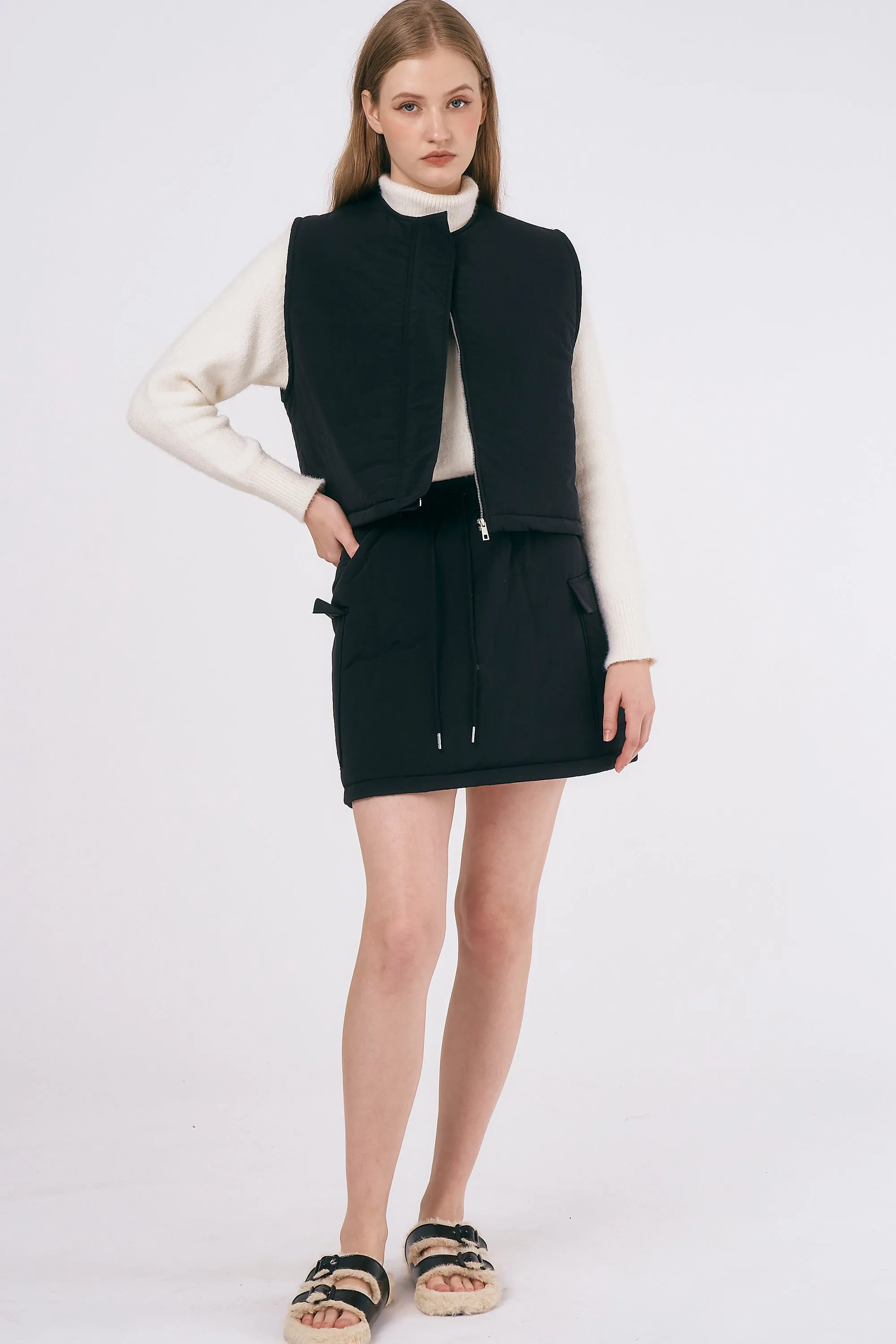 Skylar Nylon Cropped Vest