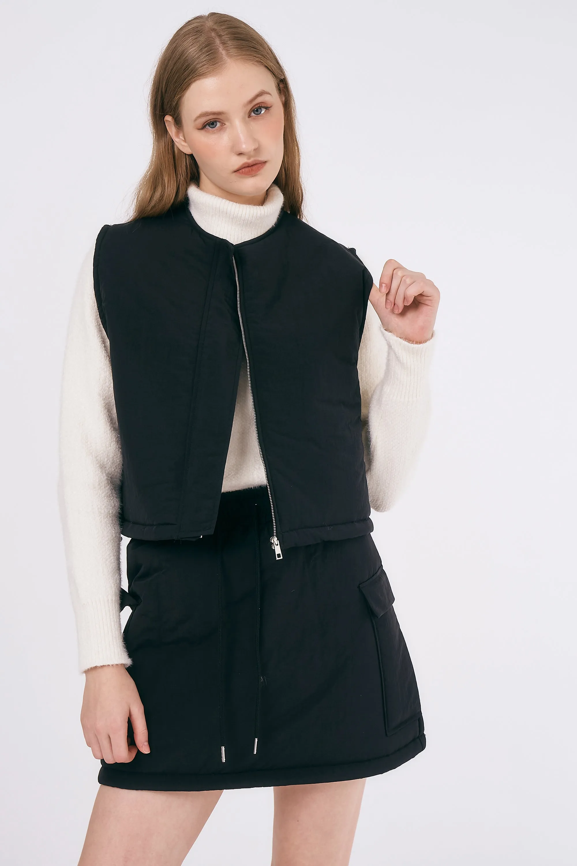 Skylar Nylon Cropped Vest