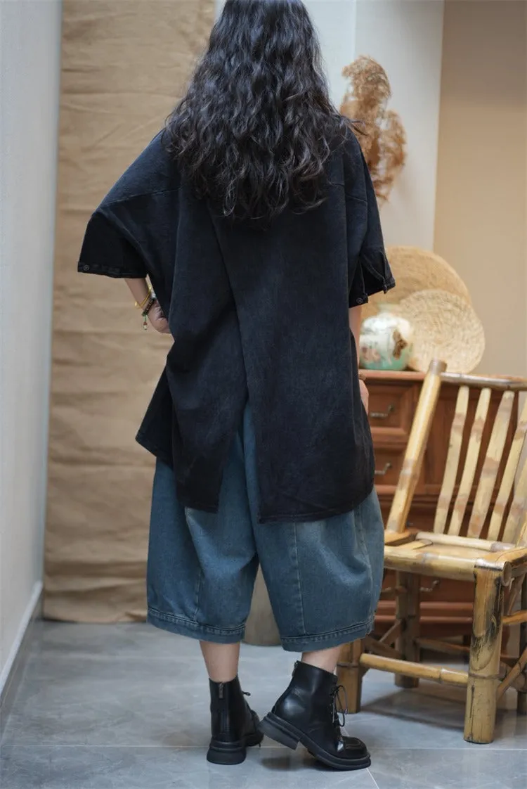 soft cotton half-sleeve office blouses