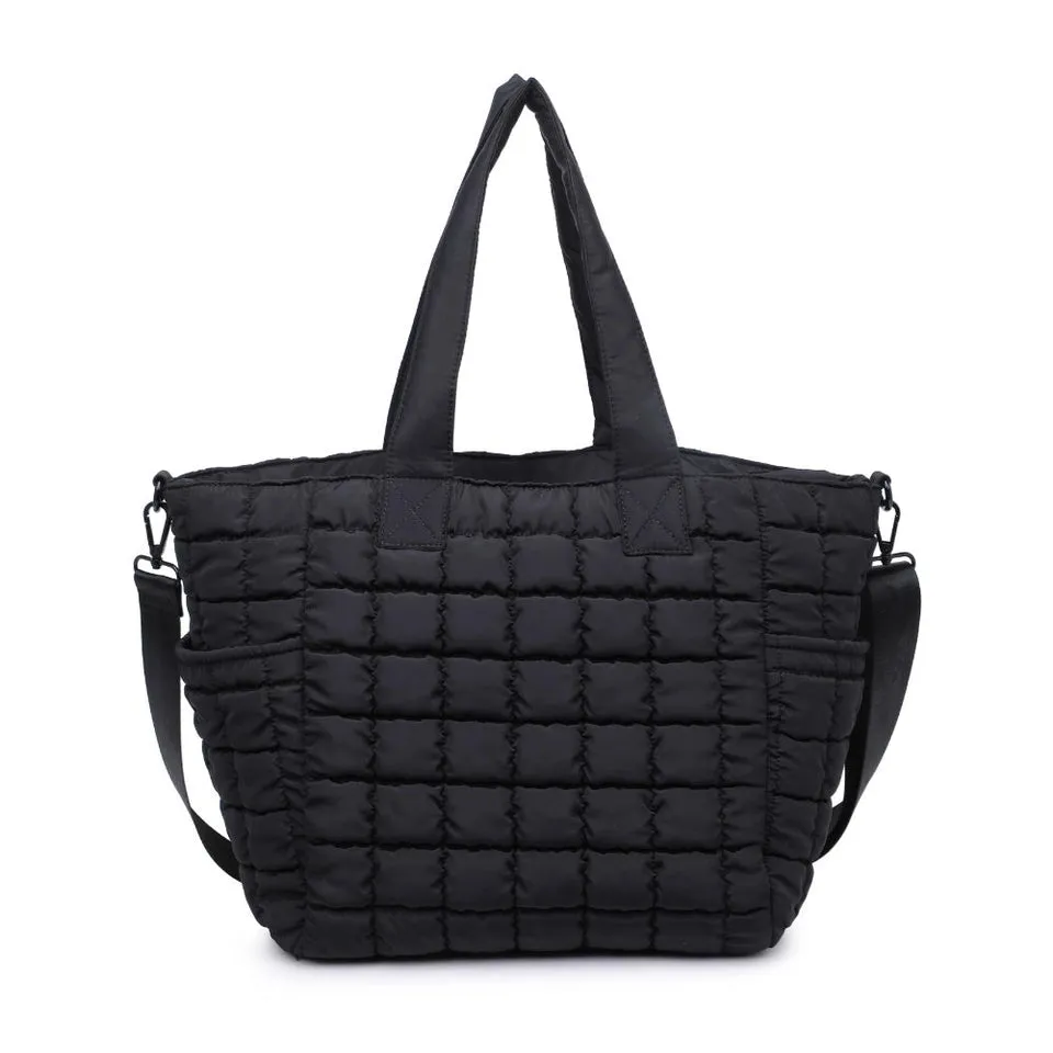 Sol and Selene - Dreamer Quilted Puffer Nylon Tote (Black)