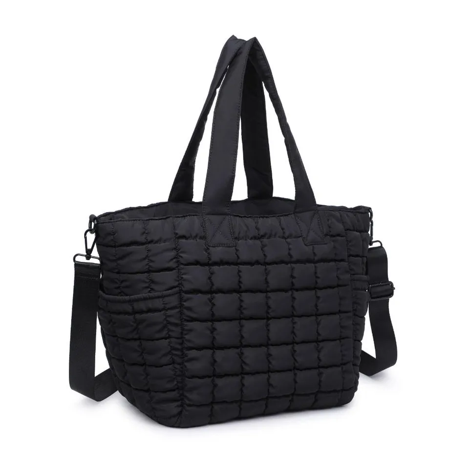 Sol and Selene - Dreamer Quilted Puffer Nylon Tote (Black)