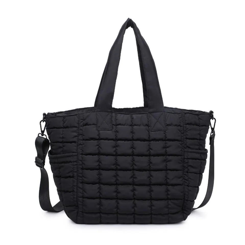 Sol and Selene - Dreamer Quilted Puffer Nylon Tote (Black)