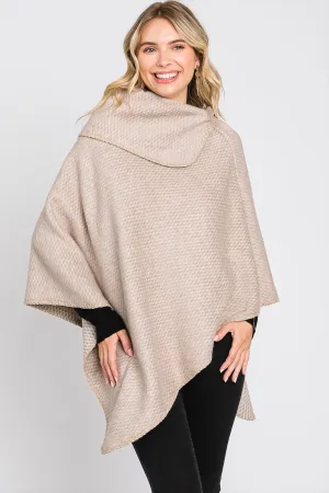 SOLID TEXTURED NECK PONCHO