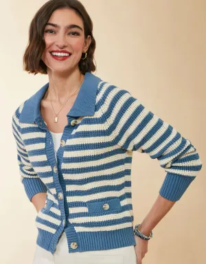 Spartina 449 Lydie Cardigan Bluestone Stripe