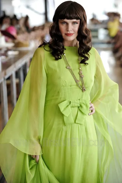 Spectacular Cruise 2011 Christian Dior by John Galliano Pale Seafoam Silk Chiffon Embellished Caftan Dress