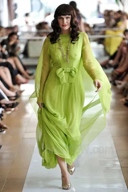 Spectacular Cruise 2011 Christian Dior by John Galliano Pale Seafoam Silk Chiffon Embellished Caftan Dress