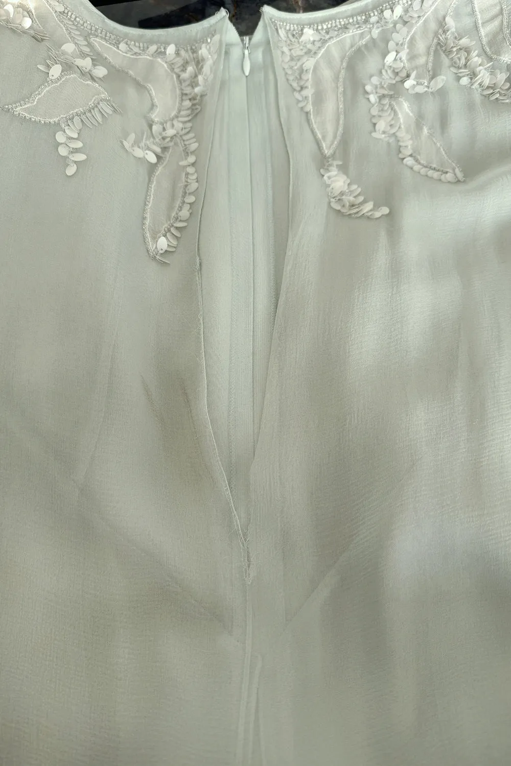 Spectacular Cruise 2011 Christian Dior by John Galliano Pale Seafoam Silk Chiffon Embellished Caftan Dress