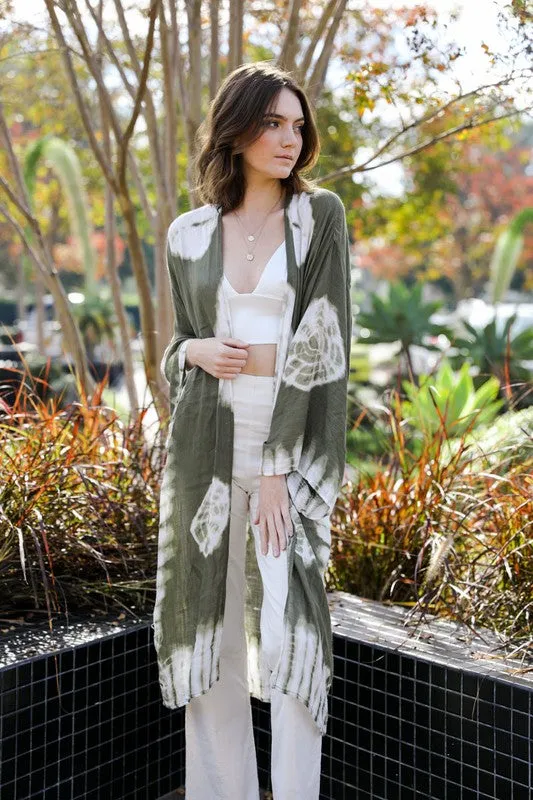 SPELLS TIE DYE KIMONO OLIVE