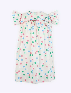 Spotted Frilled Sleeve Dress