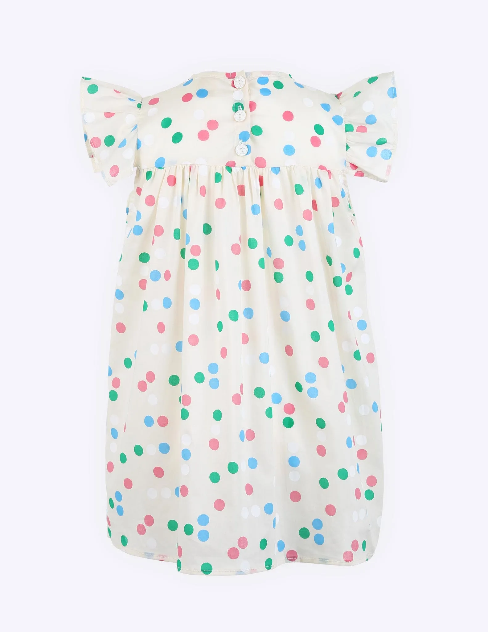 Spotted Frilled Sleeve Dress