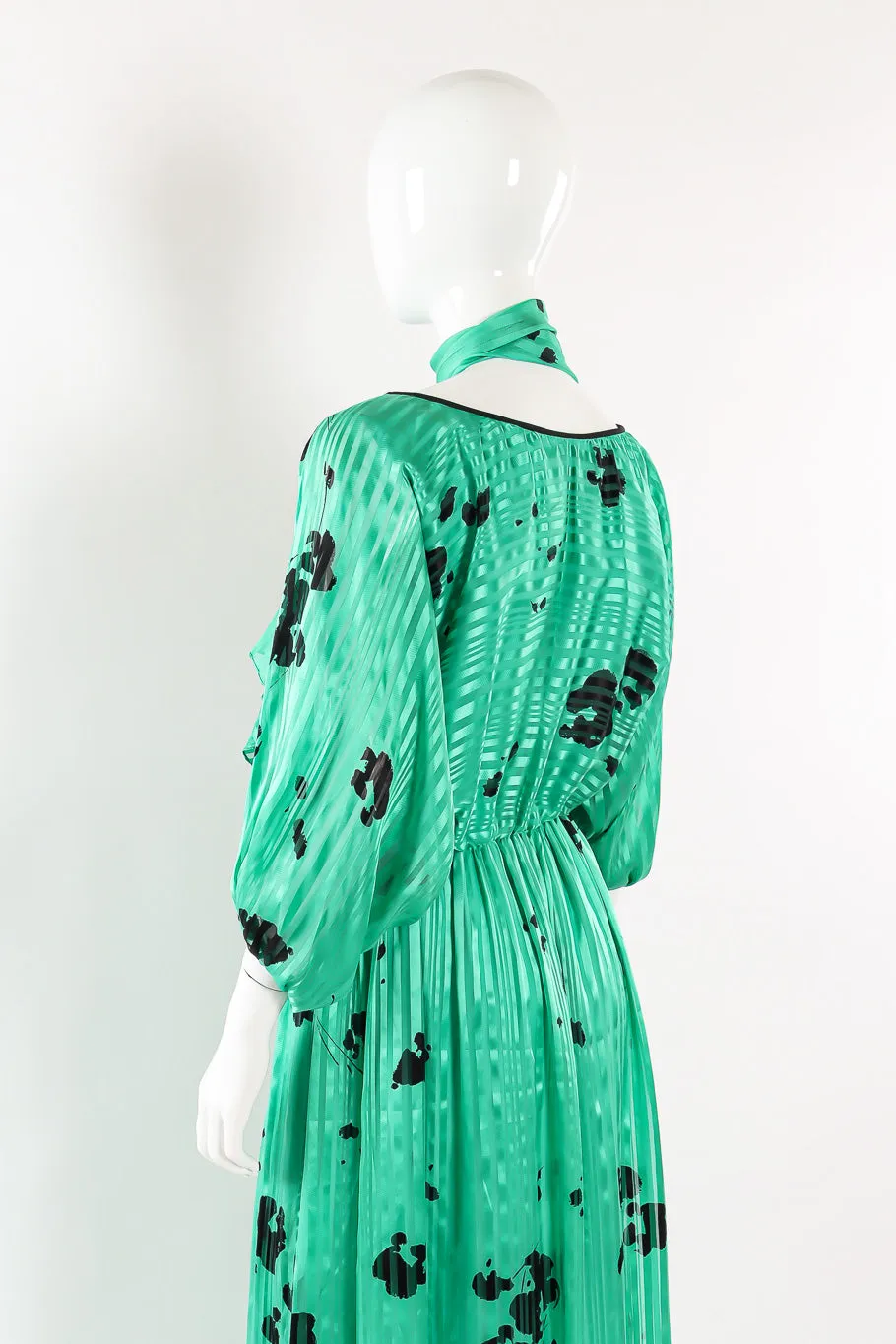 Spotted Silk Maxi Dress