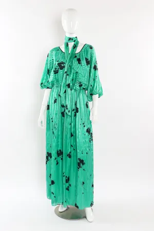 Spotted Silk Maxi Dress