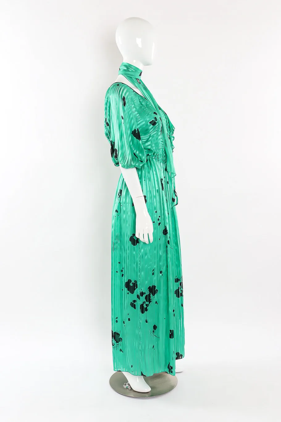 Spotted Silk Maxi Dress