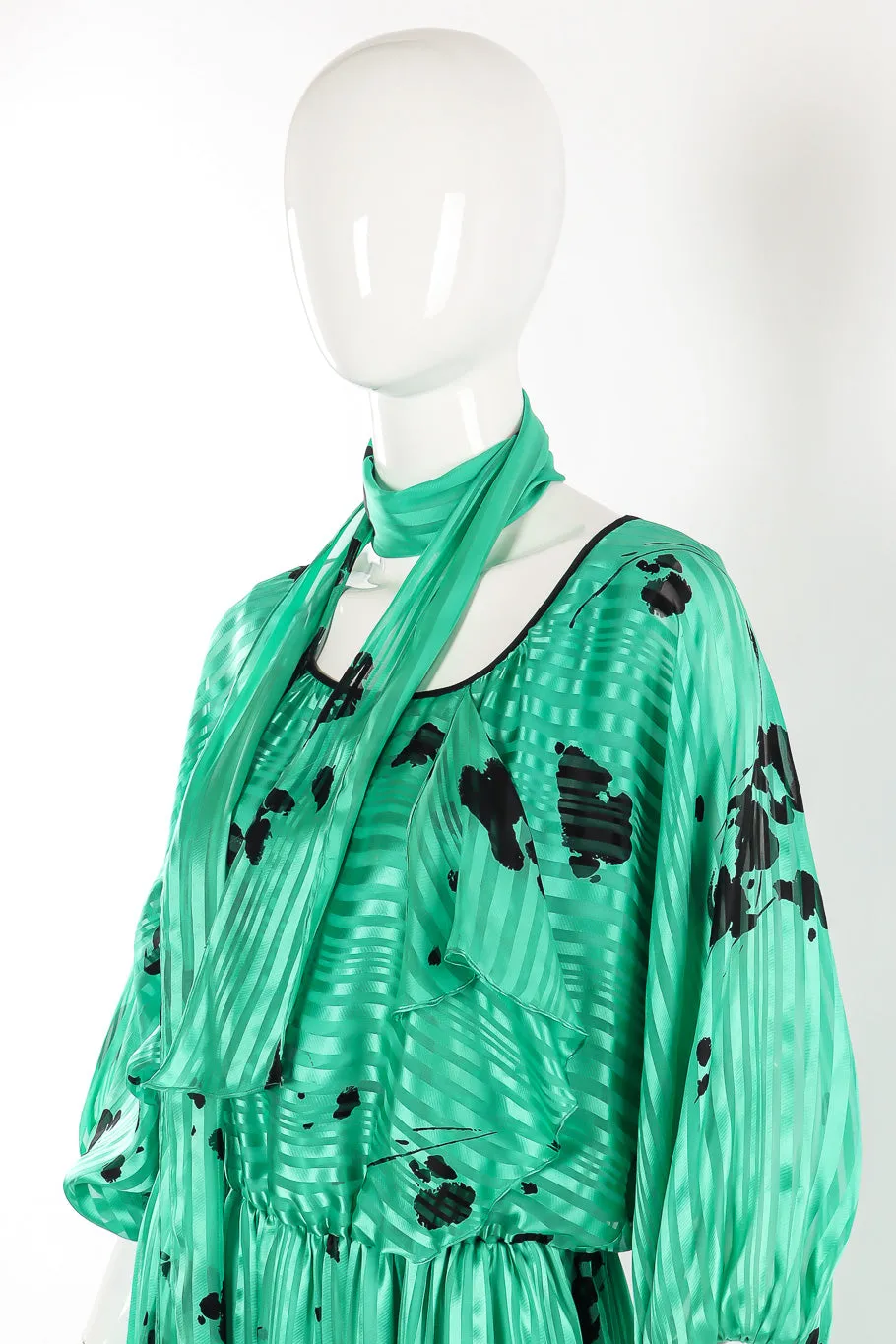Spotted Silk Maxi Dress