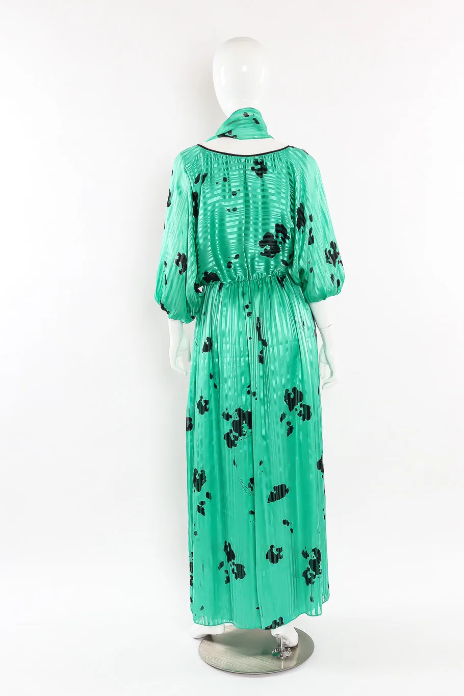 Spotted Silk Maxi Dress