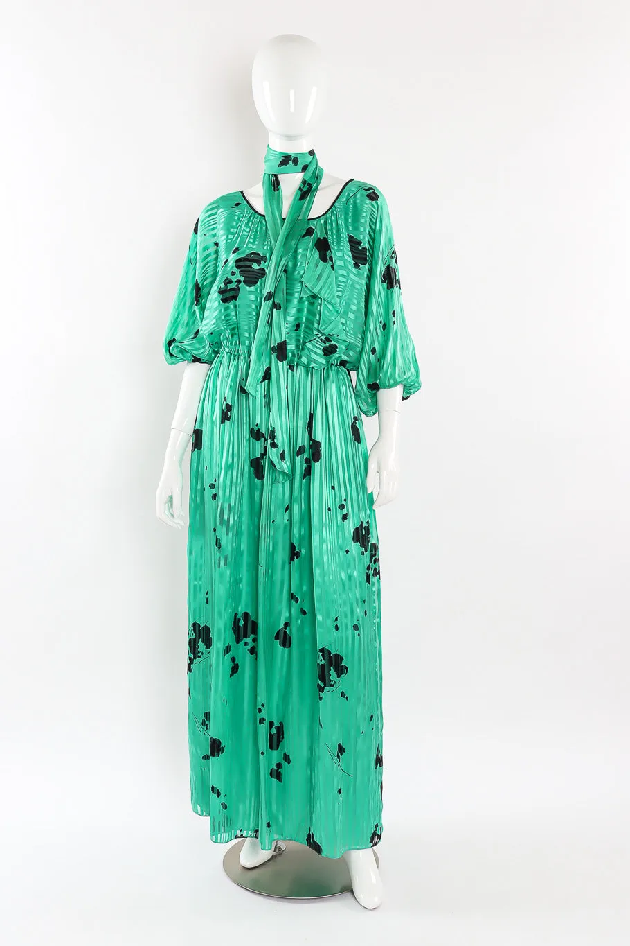 Spotted Silk Maxi Dress
