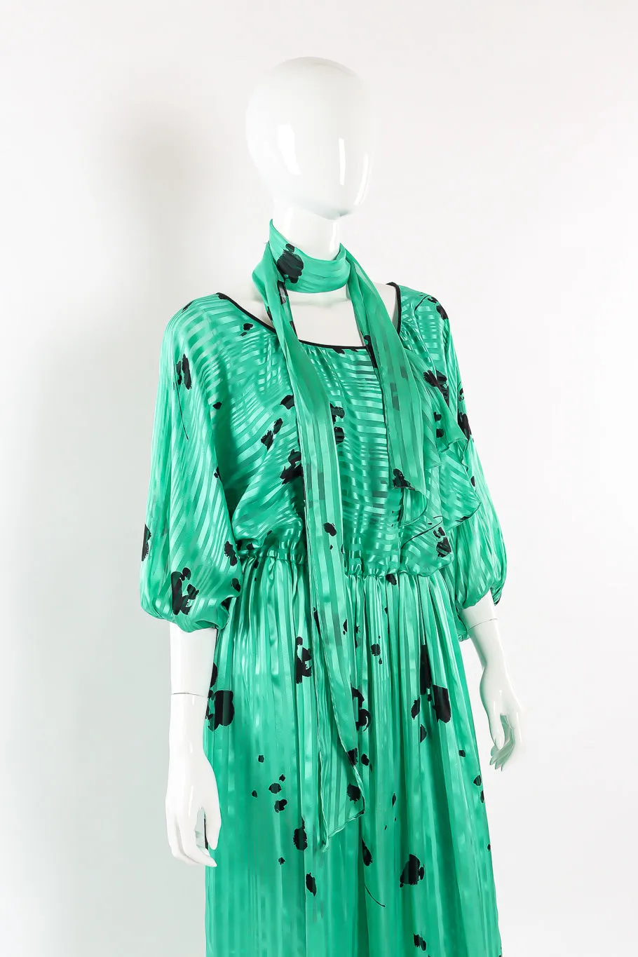 Spotted Silk Maxi Dress