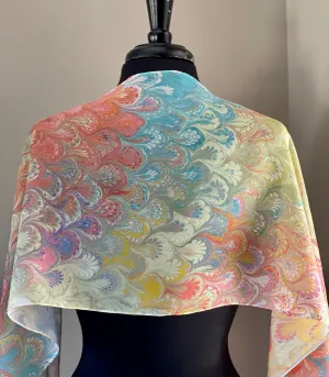 Spring multi colored bouquet  Patterned Habotai Silk