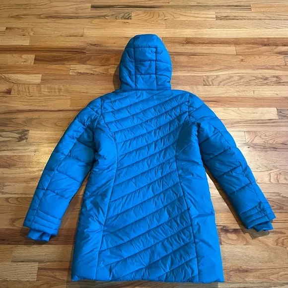 SPYDER Long Quilted Puffer Coat Boundless Blue XS