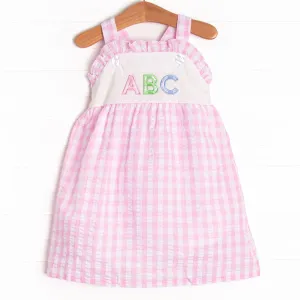 Star Student Applique Dress, Pink