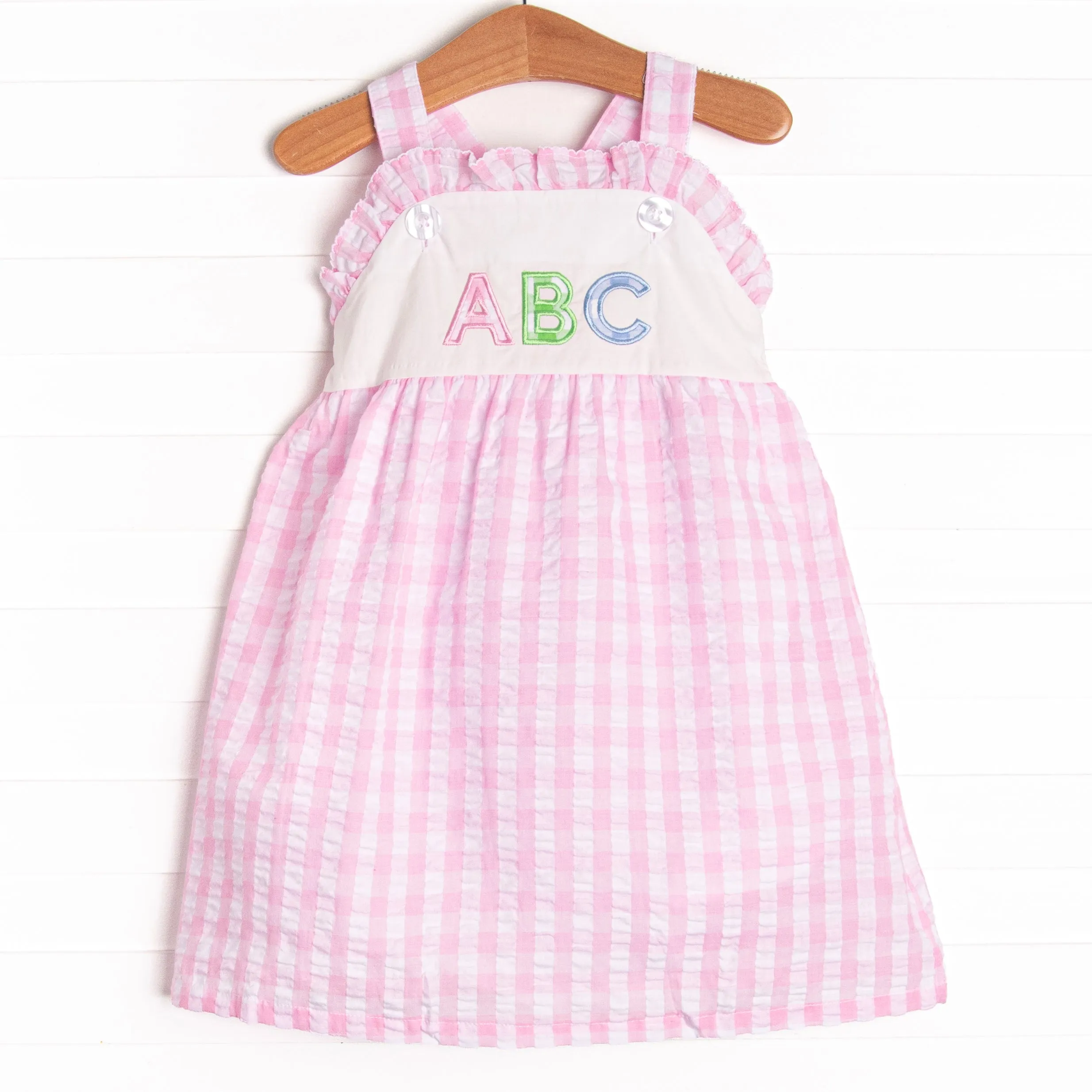 Star Student Applique Dress, Pink