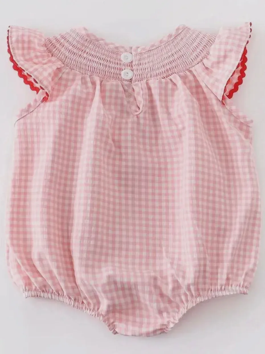 Strawberry Smocked Bubble: Pale Pink Mix