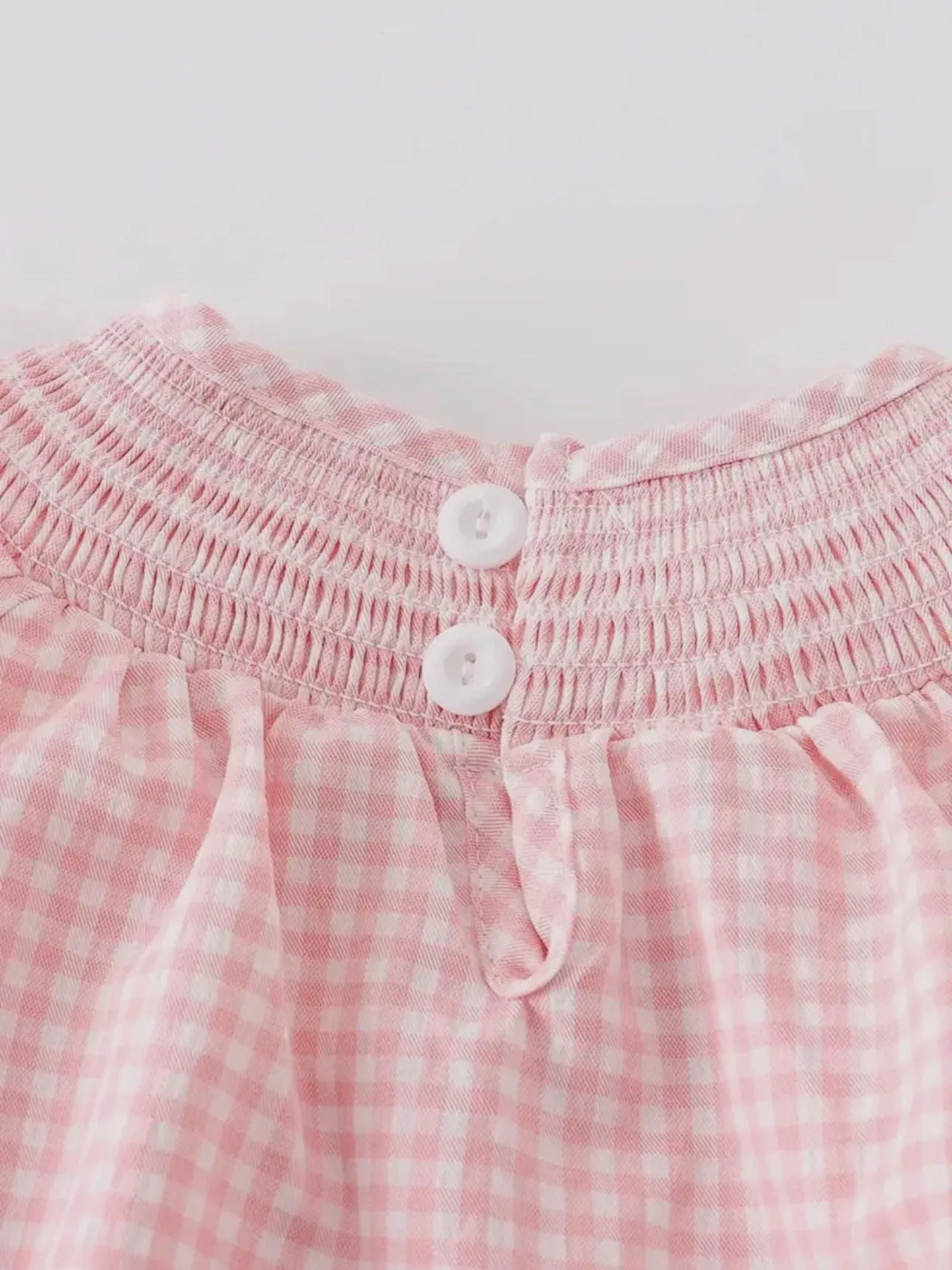 Strawberry Smocked Bubble: Pale Pink Mix