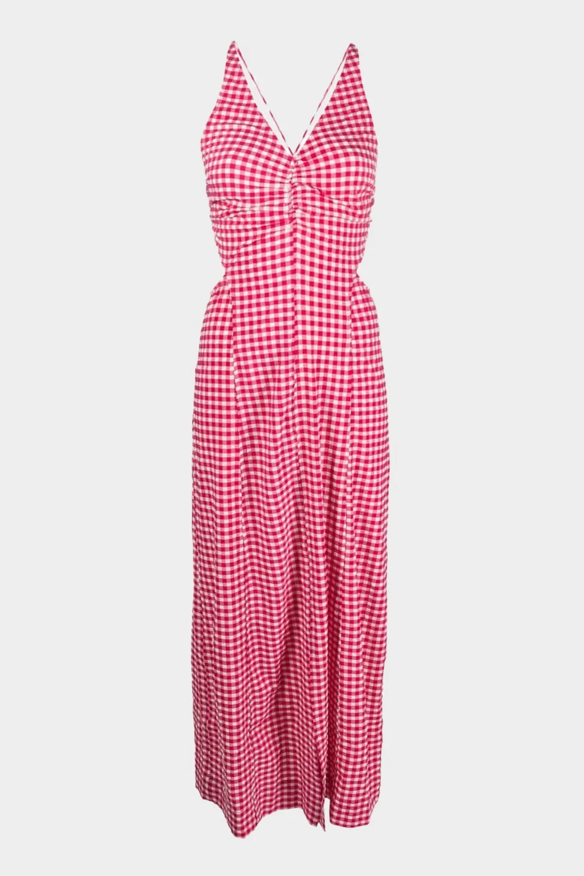 Stretch Seersucker Maxi Dress in Love Potion