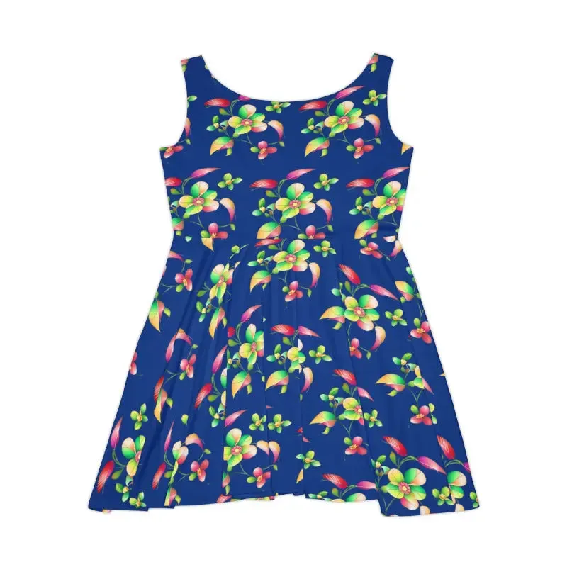 Stunning Womens Skater Dress with Large Flowers