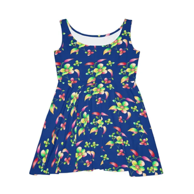 Stunning Womens Skater Dress with Large Flowers
