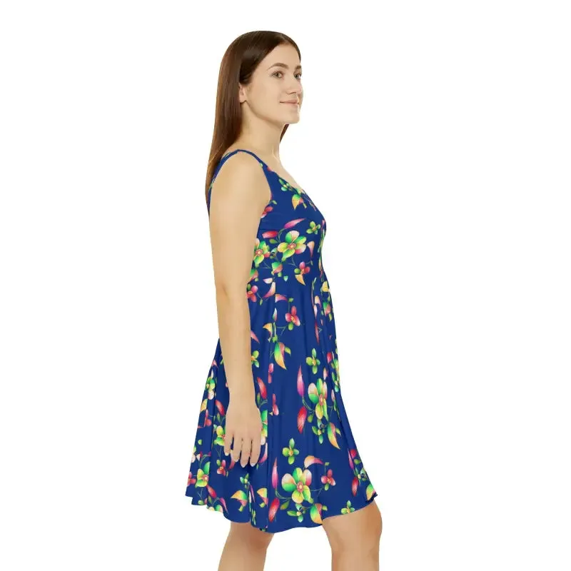 Stunning Womens Skater Dress with Large Flowers