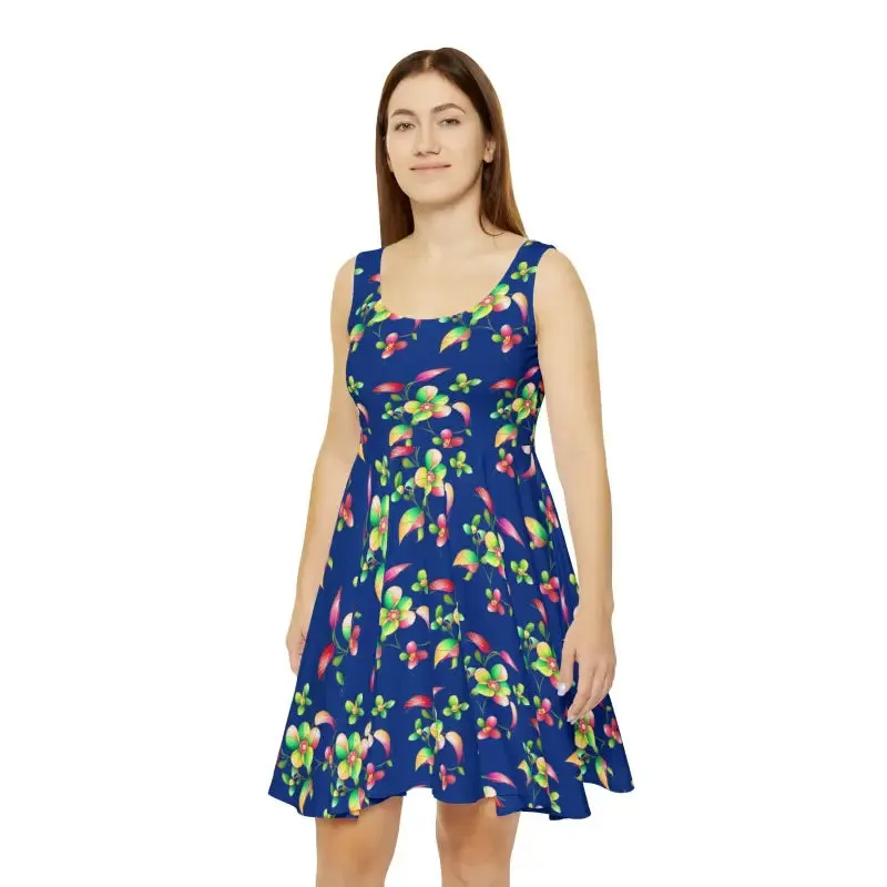 Stunning Womens Skater Dress with Large Flowers