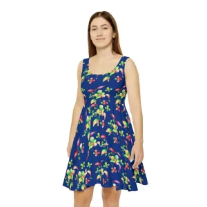 Stunning Womens Skater Dress with Large Flowers