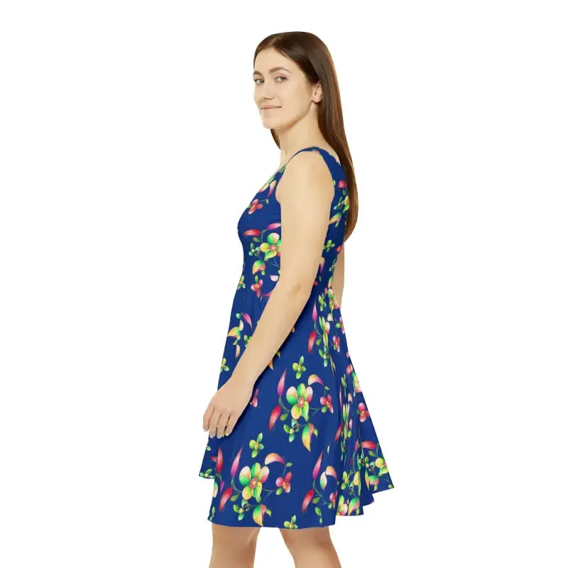 Stunning Womens Skater Dress with Large Flowers