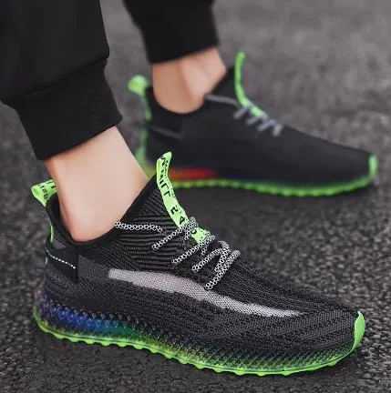 Summer 4D Print Flying Weave Men's Shoes lightweight walking sneakers Color Fruit Frozen Bottom Shoes Breathable zapatillas