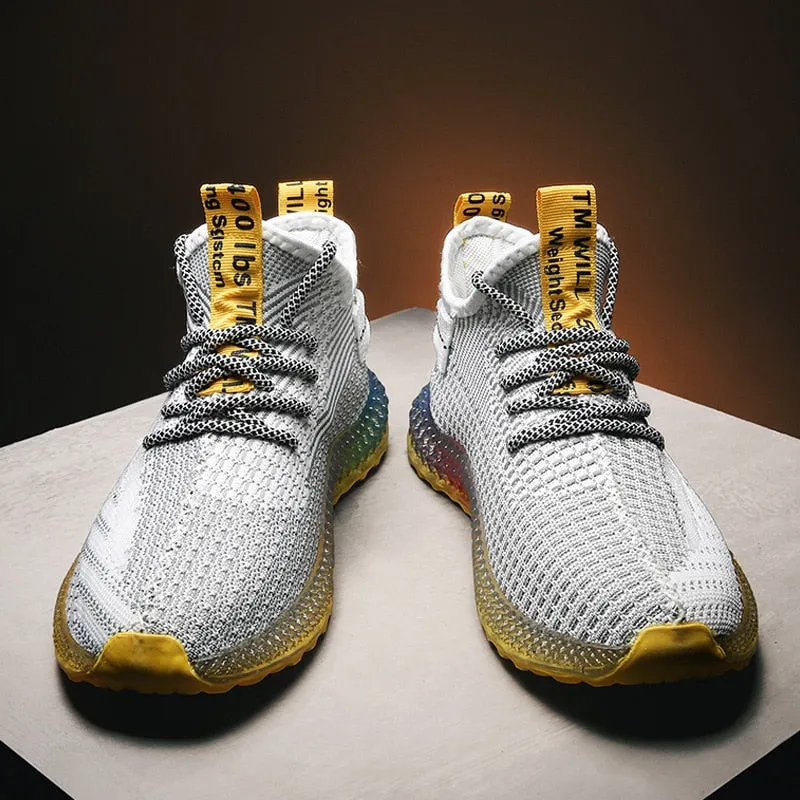 Summer 4D Print Flying Weave Men's Shoes lightweight walking sneakers Color Fruit Frozen Bottom Shoes Breathable zapatillas